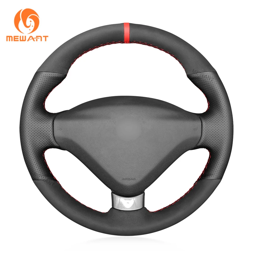 

Hand Stitching Custom Black PU Leather Steering Wheel Cover for Peugeot 207 CC 2012 2013 2014