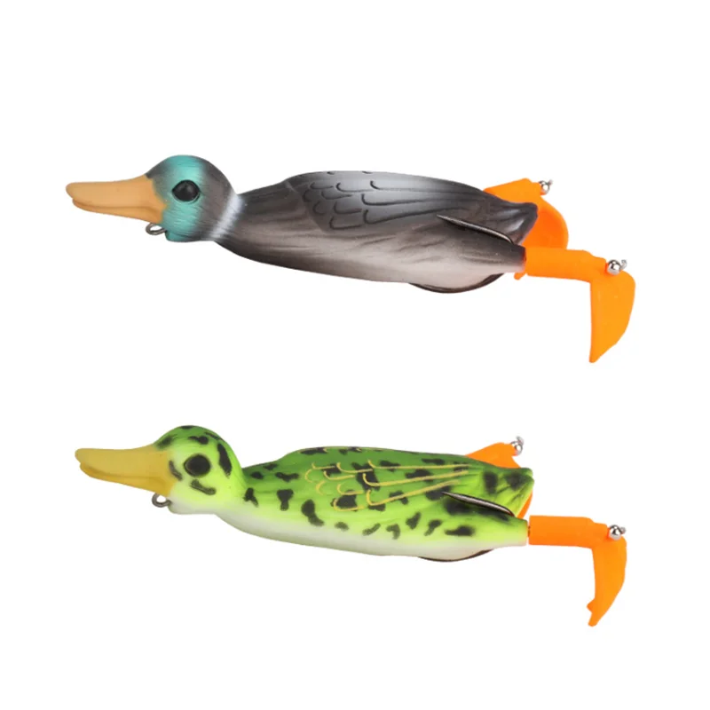 

4Colors 18.5g/10cm Artificial Top Water Simulation Duck Propeller Catfish Plastic Hard Bait With Hook Swimbait 3D Eyes