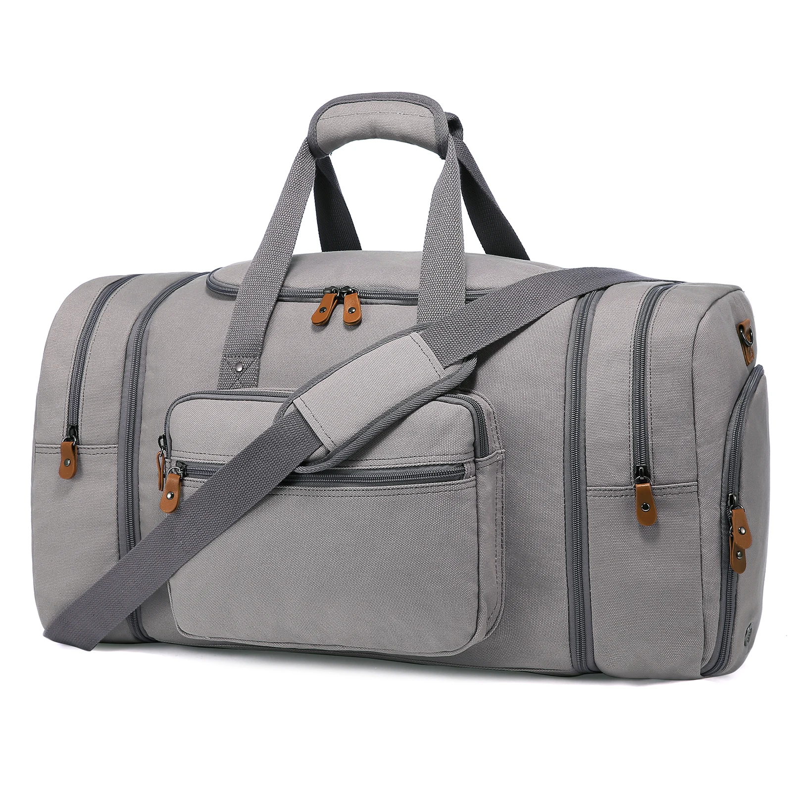 

2021 Men Women Large Capacity Weekend Short Travel Bag Stripe Canvas Luggage Sport Gym Travel Duffel Bag With Shoe Compartment