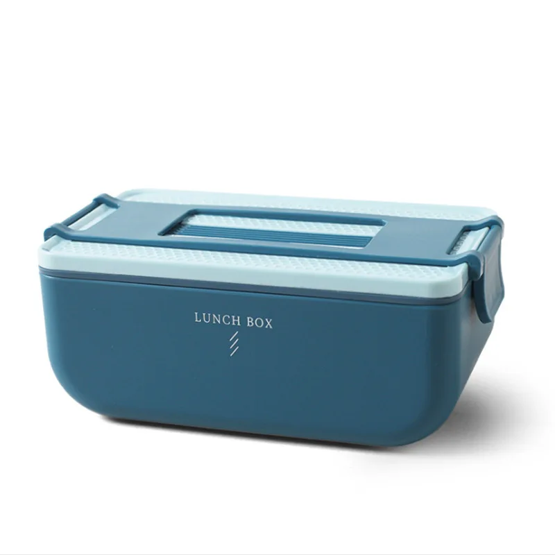 

New Student Kids Portable Plastic Food Container Bento Lunch Box, Blue&red