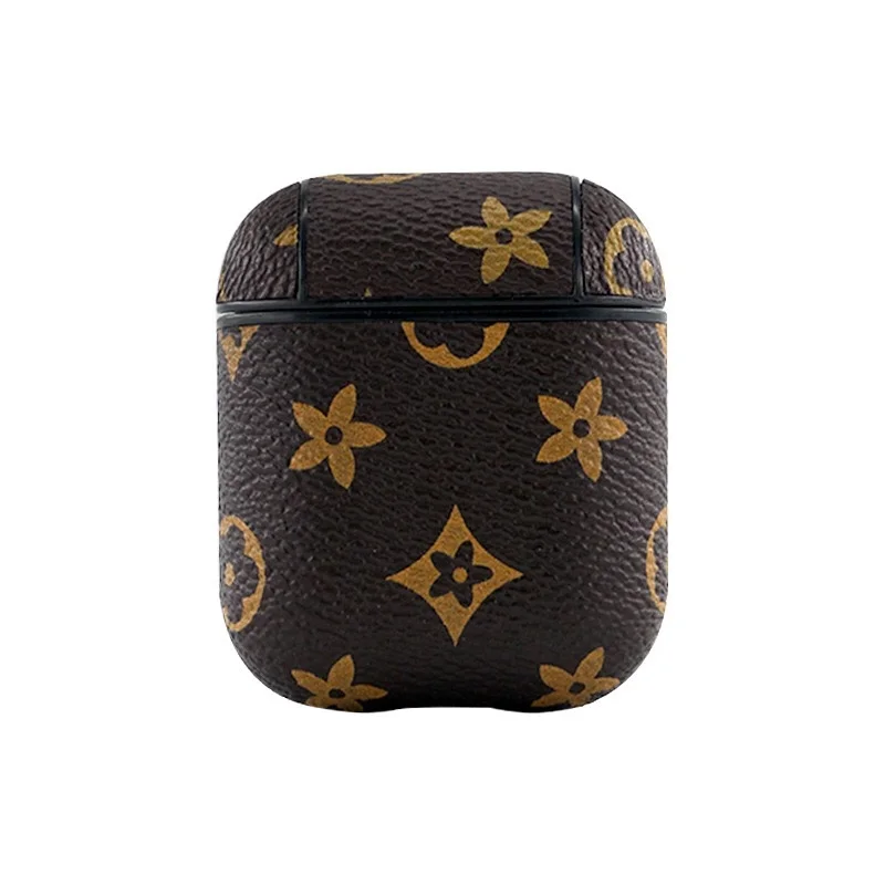 Hot Selling Leather Earphone Case Luxury PU Pattern Protective Skin Compatible For Airpods