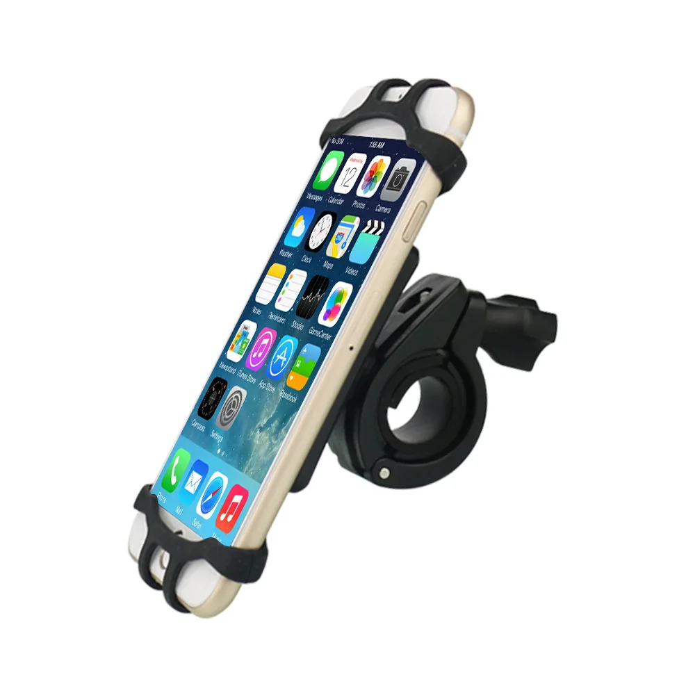 

Bike Phone Holder Silicone Adjustable Pull Button Anti-shock Phone Holder Mount Bracket Fork For Bicycle Phone, Black