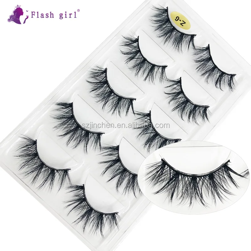 

wholesale Flash girl the newest 5D mink eyeLashes Z-06 delicate handmade lash 5 pairs per box, Natural black