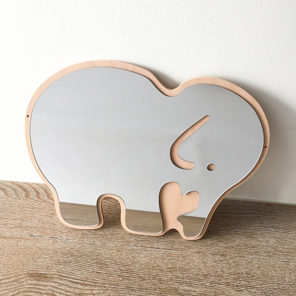 

Funlife factory direct North Europe INS style 3D acrylic Elephant decoration dressing hanging mirror for girl's room decoration