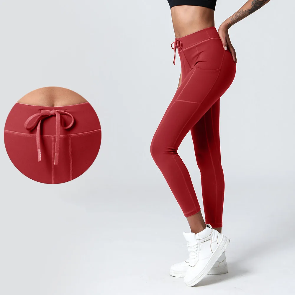 

2022 Sell Well New Type High Waisted Vetements De Sports Pour Femmes Solid Colour Gym Fitness Tights Pants Women Yoga Leggings, Customized colors