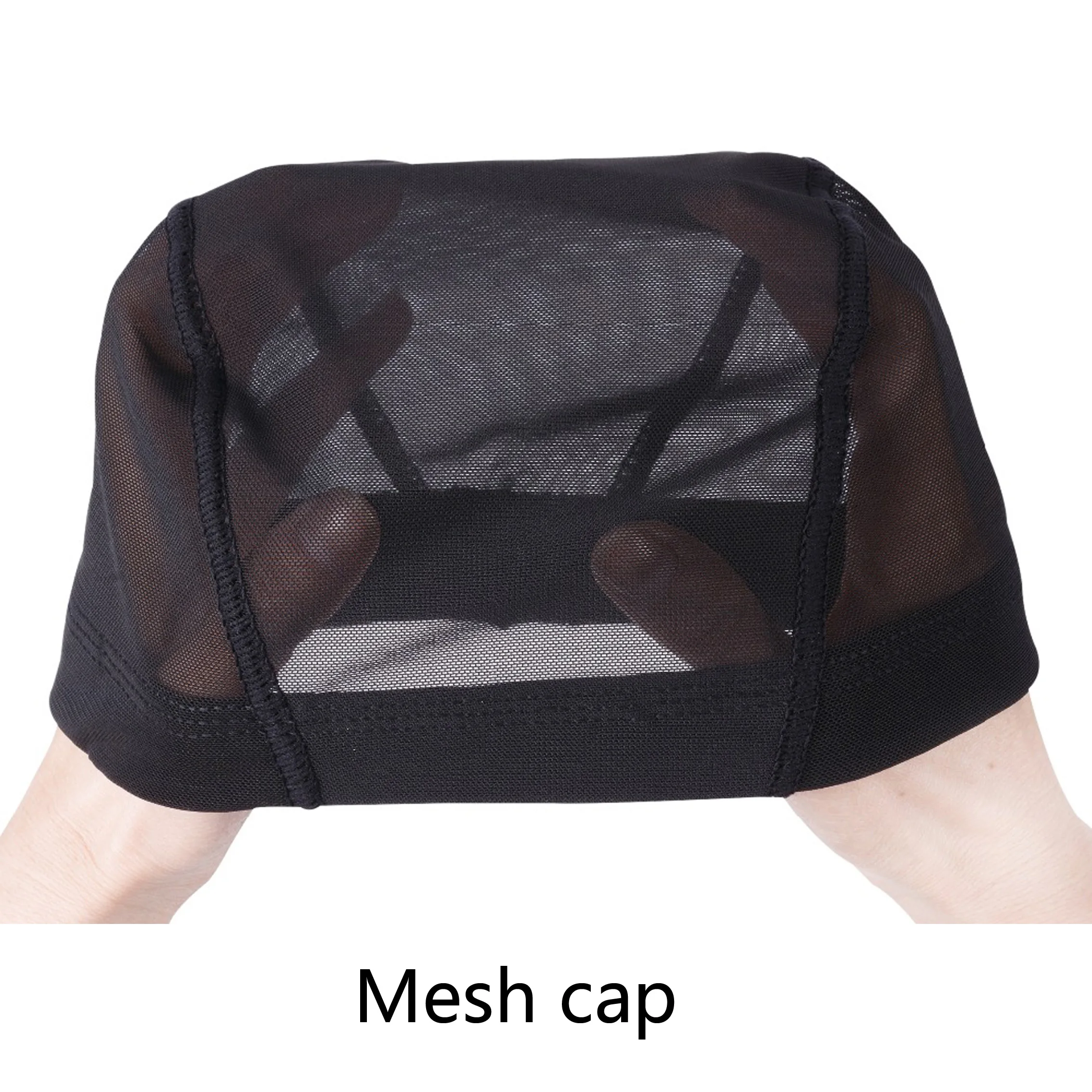 Custom Package Black Mesh Dome Wig Caps Easier Sew in Hair Stretchable Weaving Cap Elastic Nylon Breathable Mesh Net Hair Net