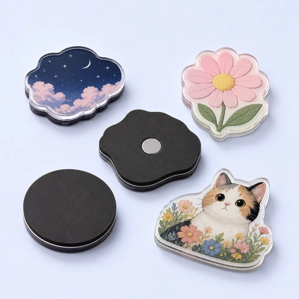 Backside Magnet Structure of Acrylic Fridge Magnets