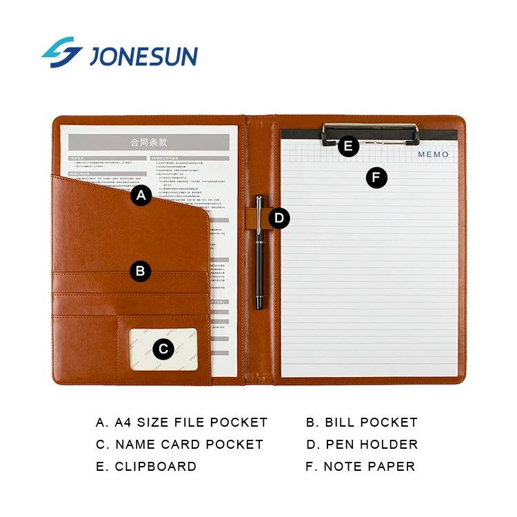 PU A4 Multifunction Document Clipboard File Folder Meeting Paper Organizer New