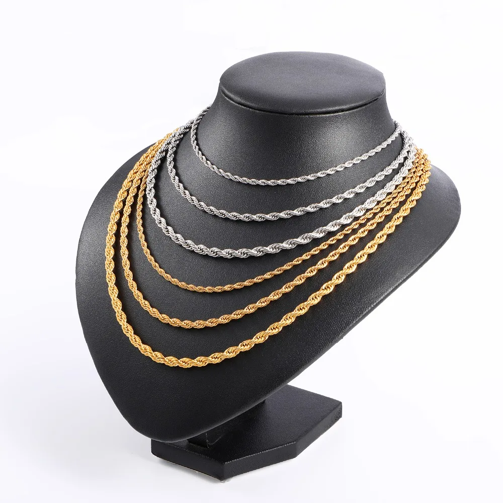 

Stainless Steel Link Chain Rope Chain Necklace For Men Fashion Hip hop Jewelry, Silver