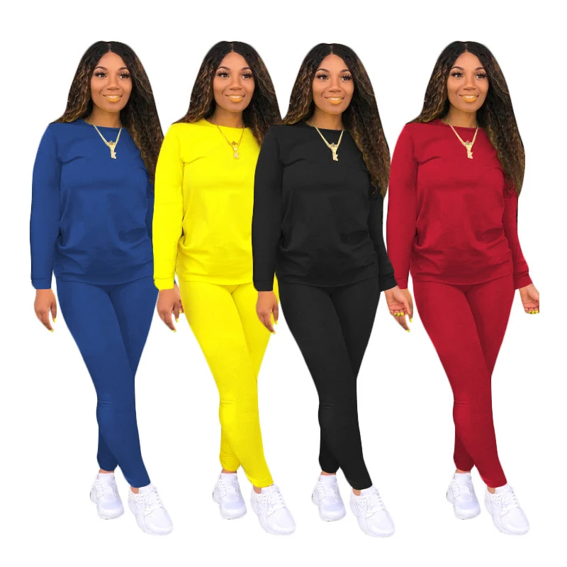 

2 Pc Women s Set Jogger s Tracksuit Winter Custom Logo Casual Women Winter Tracksuit s