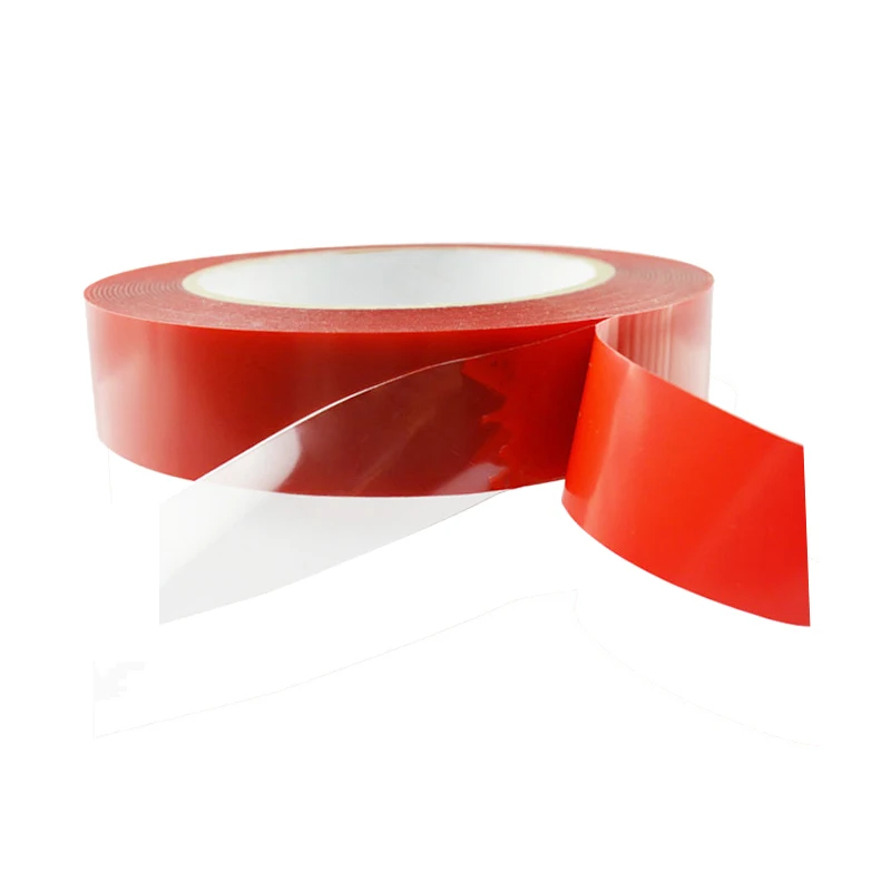 Ultra Thin High Low Tack 2 Face Red Acrylic Adhesive Tape Transparent Industrial Flame Retardant Double Sided Pet Film Tape Buy Double Face Adhesive Tape Pet Double Sided Tape Pet Double Side Red