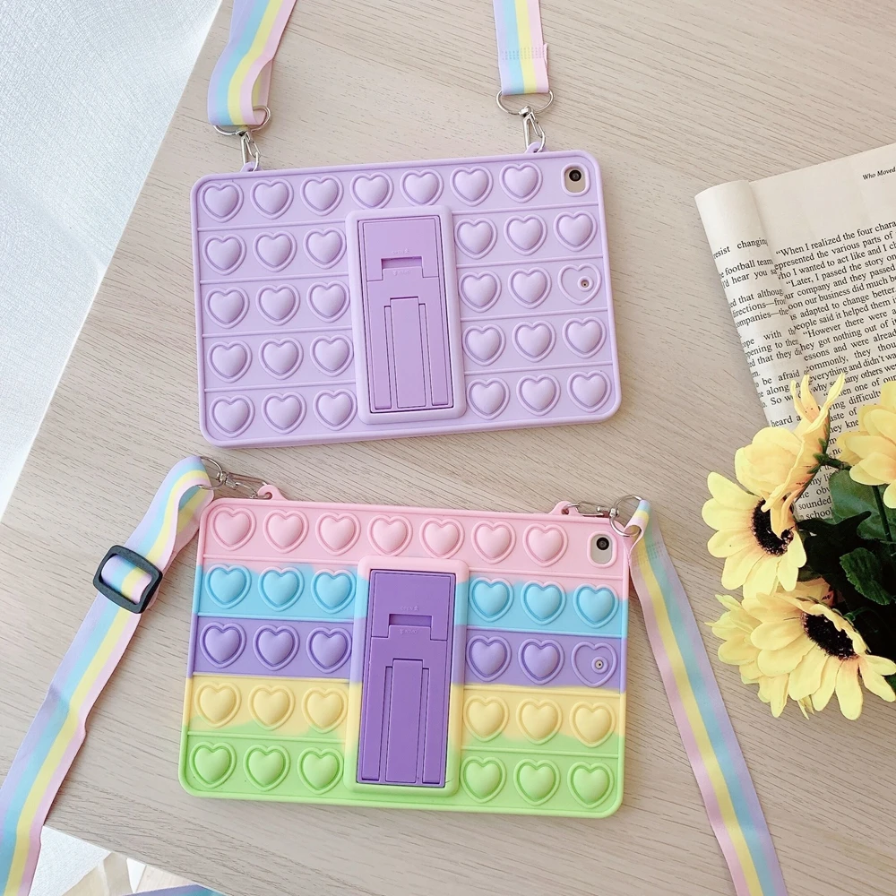 

Wholesale Shockproof Soft Relive Stress Fidget Toys Push It Bubble Silicone Tablet Case For Ipad Mini Popped It Tablet pc Case