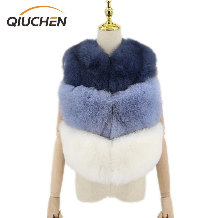 

QIUCHEN- QC8001 new arrival real fur coat natural fox fur vest women winter fashion gilet wholesale