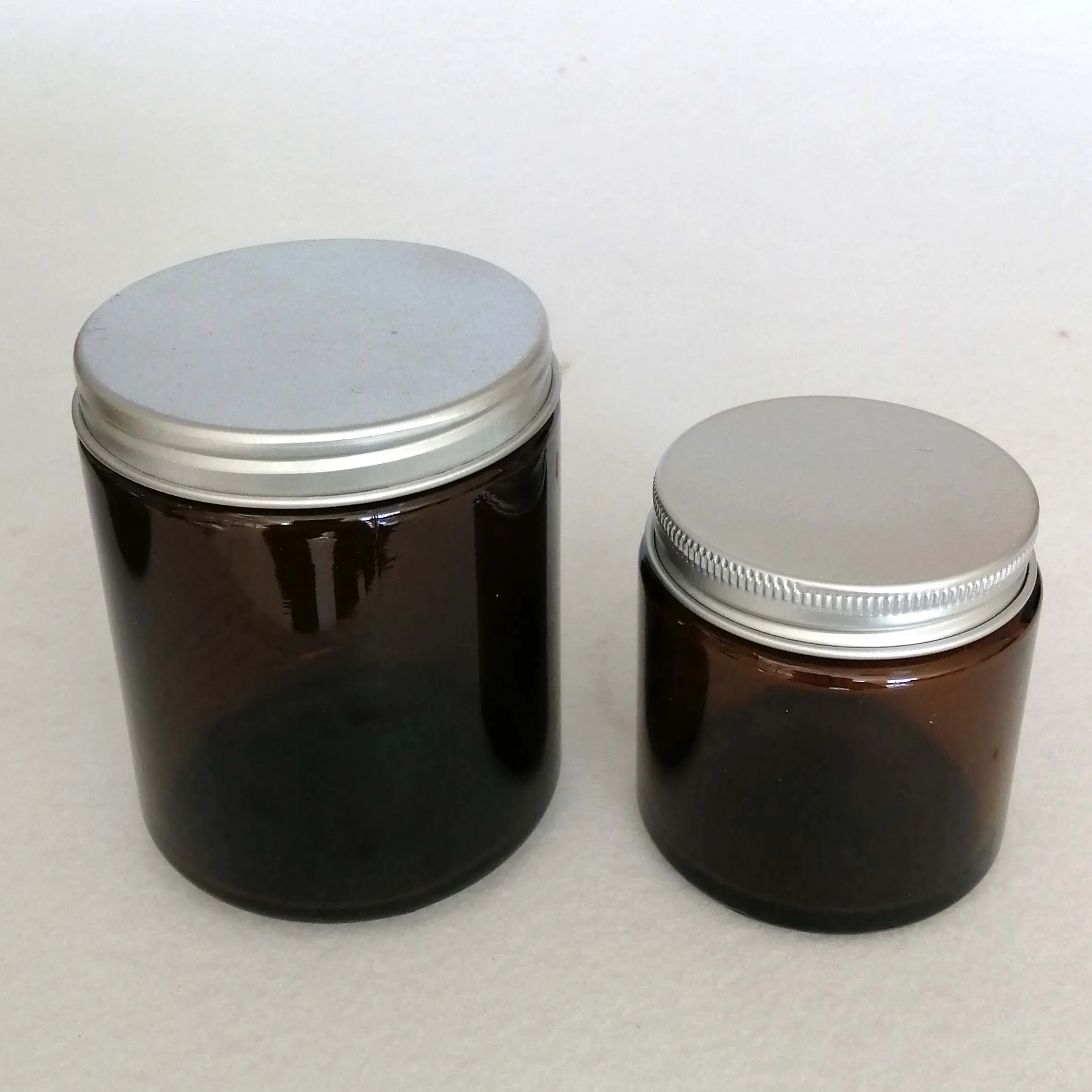 120ml 250ml 500ml Amber Glass Jar For Candle Making With Metal Gold Lid