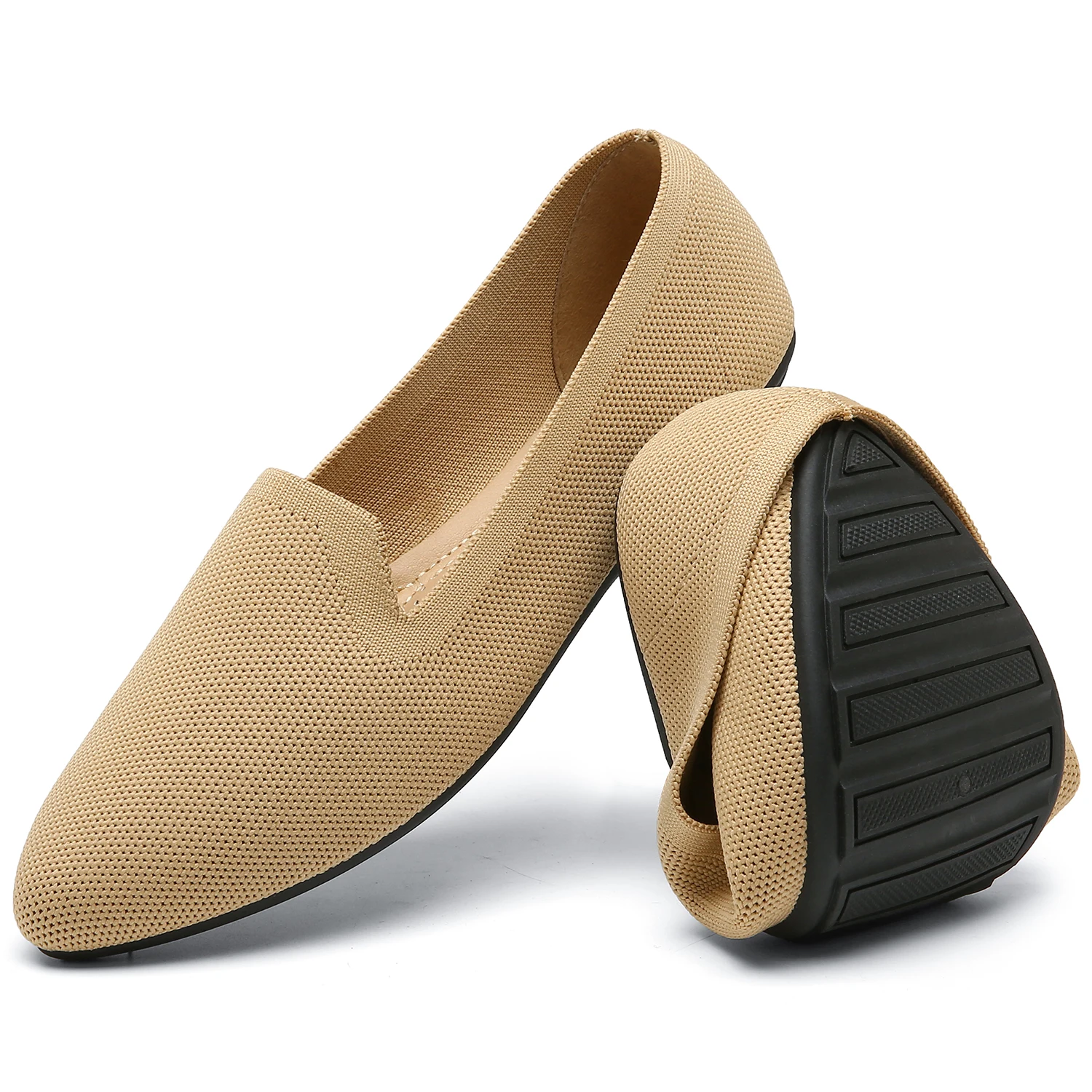 

Comfortable Women's Slip On Loafers Flat Shoes Moccasin Ballerina Shoes, 2 colors