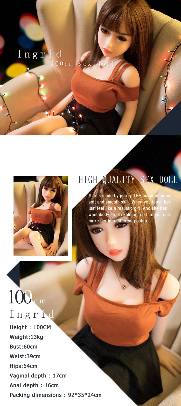 100cm small breast lieflike silicone real japan