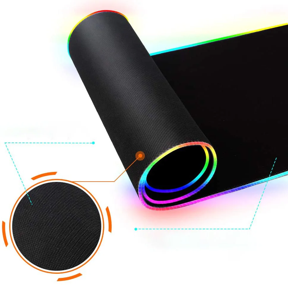 

Gaming Mouse Pad RGB LED Luminous Keyboard Mouse Pad With RGB Light Gamer Pad Mouse Computer Mousepad