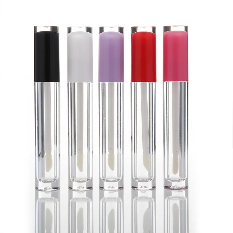 

High Quality Hot Stamping Hick Brush Glitter Sample Cute Lip Gloss Containers Tube Customised Lip Gloss Tubes With Wands