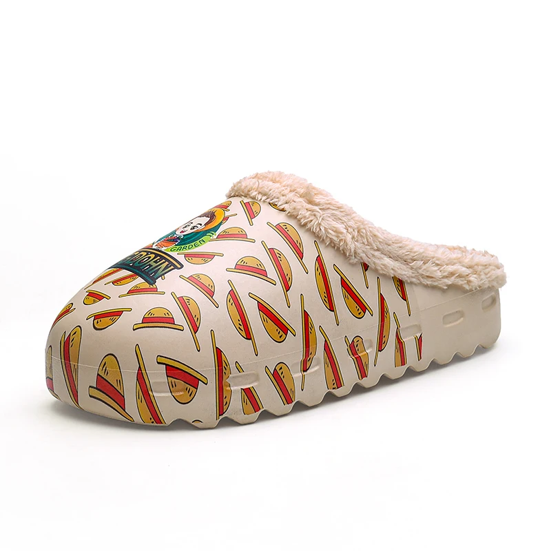 

High Quality Wholesale White Indoor Soft Women Cotton Print Graffiti Slippers