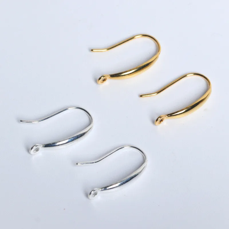 

Gold Plated Earrings Findings 925 Sterling Silver Ear Hook for DIY Making, Silver/ gold