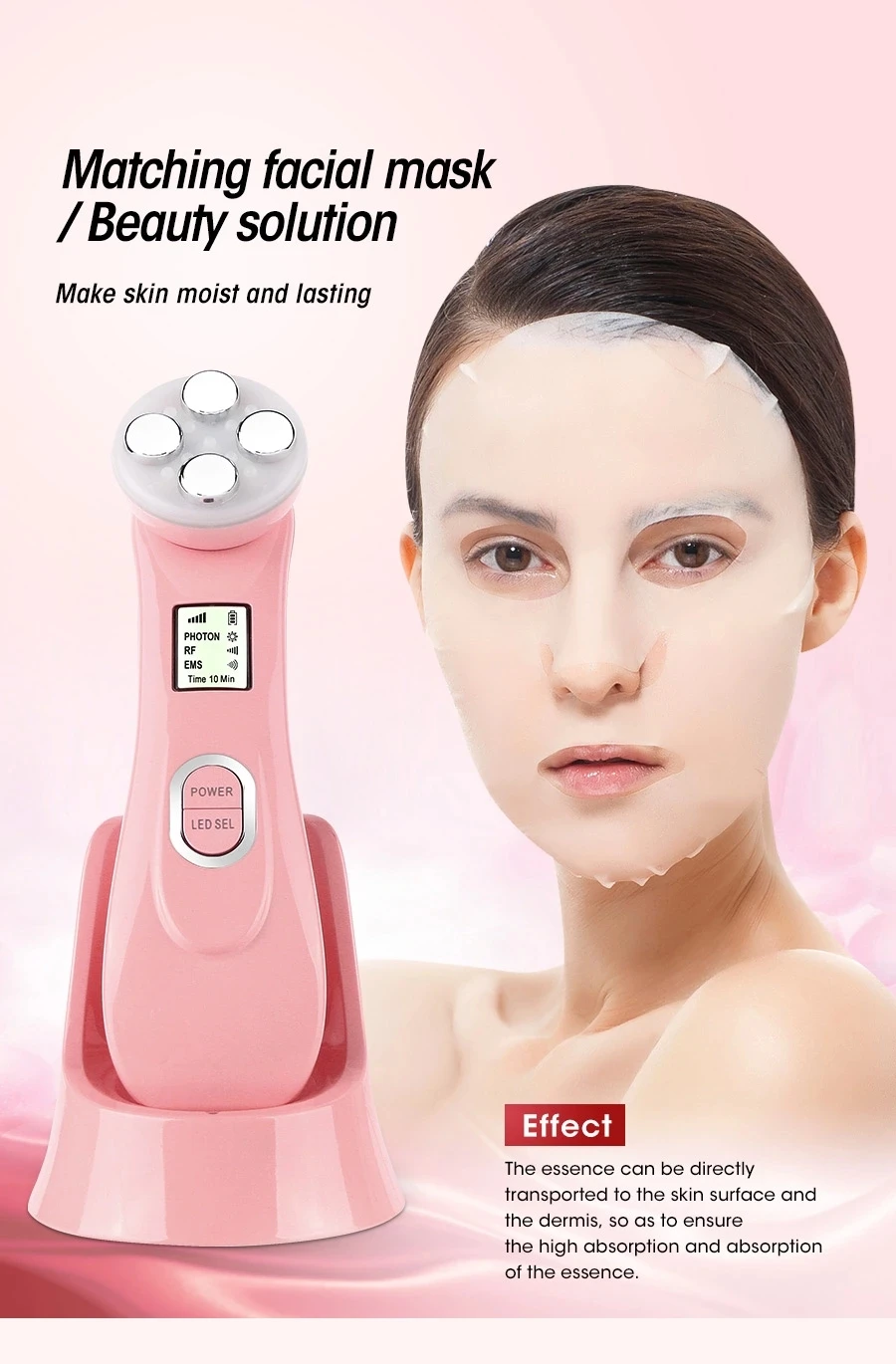 Electronic Facial Massager Ems Vibration Led Photon Rejuvenation Massager Anti Wrinkle Antiaging