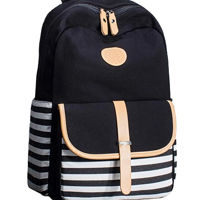 

Canvas School Backpack for Girls Laptop Bag Shoulder Daypack