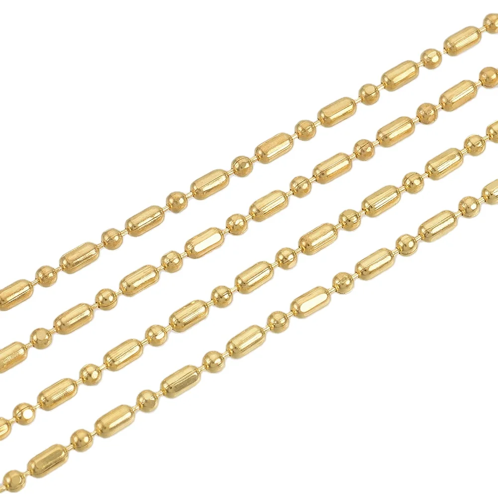 

PandaHall 1.5mm Gold Plated Color Ball Bar Style Brass Ball Chains