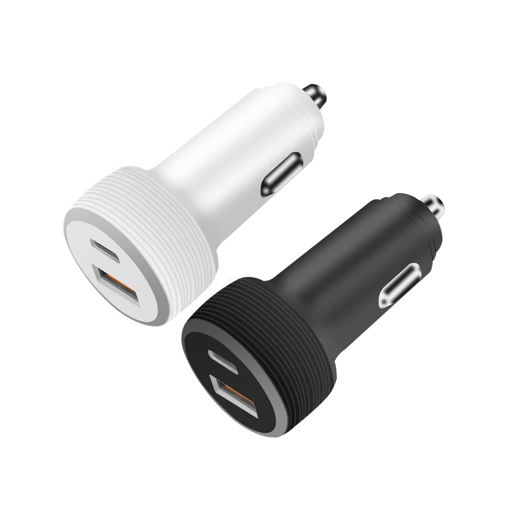 

3.4 A Type C PD Port Fast Charging Car Charger for Phone Portable Car Charger USB Type C Car Charger, Black / white