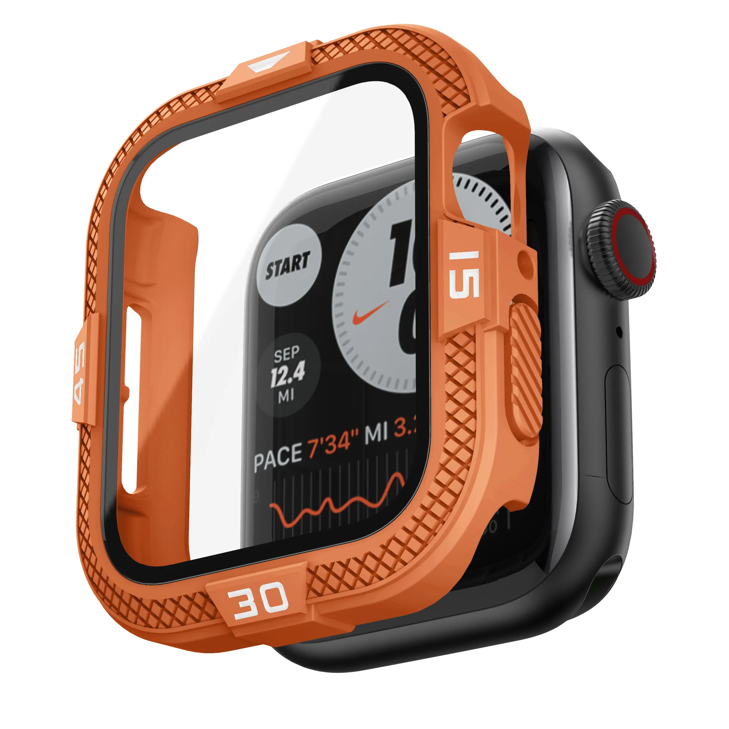 

All Around Screen Glass Protection Easy To Install PC Watch Case for Apple Watch 44mm Series 6/5 Protective Case Protector, Custom color accepted