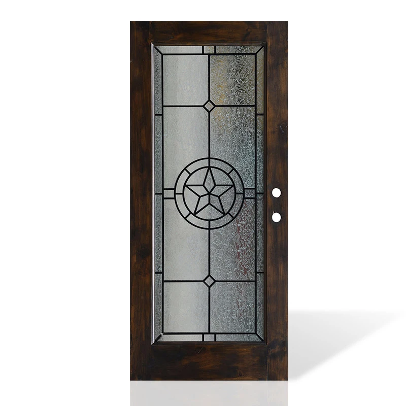 High demand products in europe luxury glass door carved solid wood door interior with frame