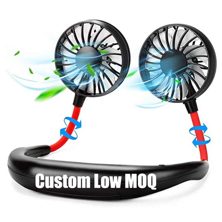 

Portable 360 Degree Rotatable Personal Lazy Mini Air Cooling USB Rechargeable Neck Hanging Fan, White,green,black,pink