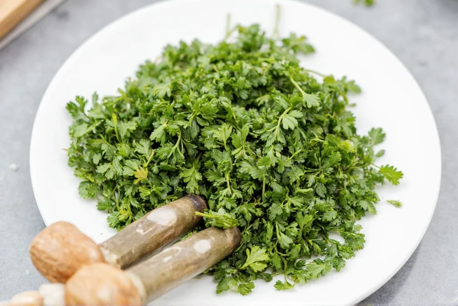 Mixed dried herbs in jars on kitchen counter