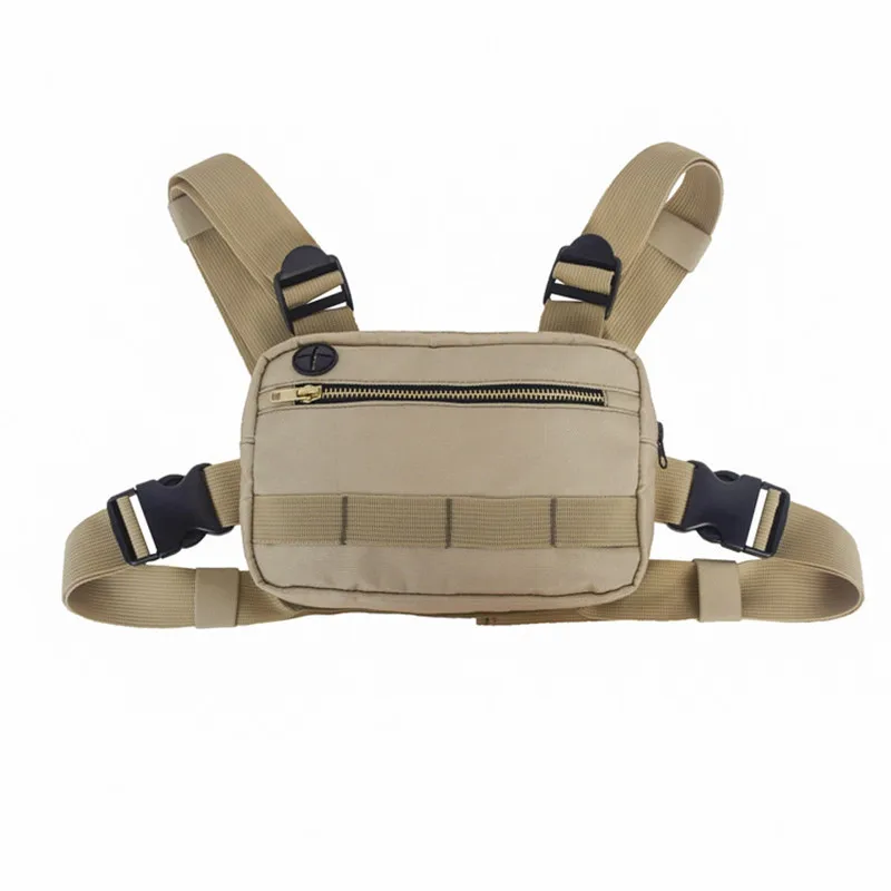 

Tactical Chest Bag Multi-Function Tool Pouch,Molle Vest Pouch Chest Bag, Khaki