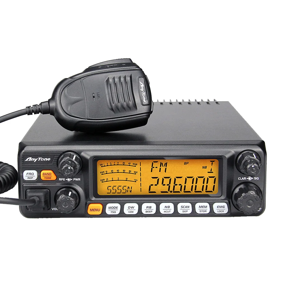 

New ANYTONE AT-5555N II CB Radio 28.0-29.7 Mhz 40 Channel Mobile Transceiver AM/FM/SSB LSB USB 10 Meter Radio