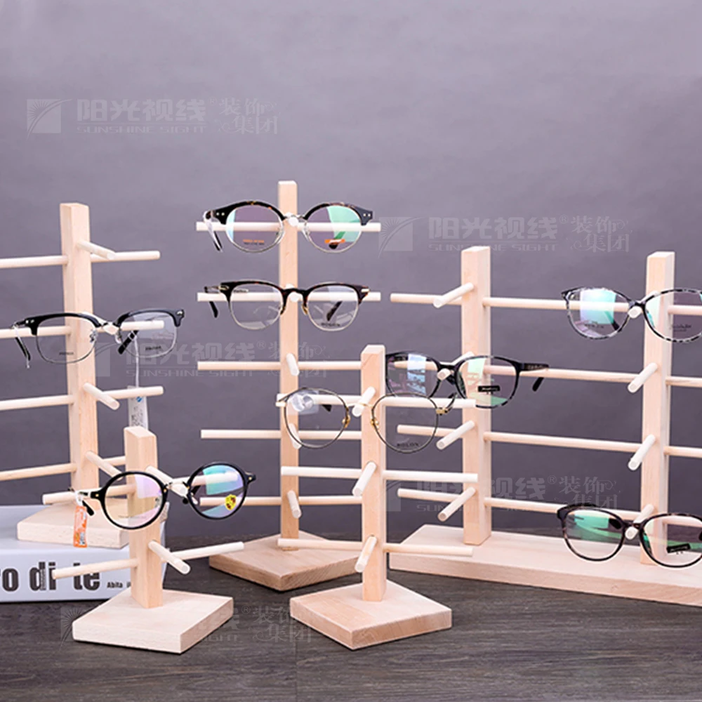 

Wholesale freestanding optical shop spectacle design eyewear display stand wooden sunglasses display rack stand, Customized