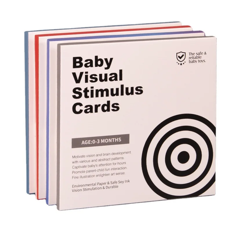 

High Contrast Baby Flashcard Black White Colorful Visual Stimulation Learning Activity Card for Babies Ages 0-3-6-12-36 Months