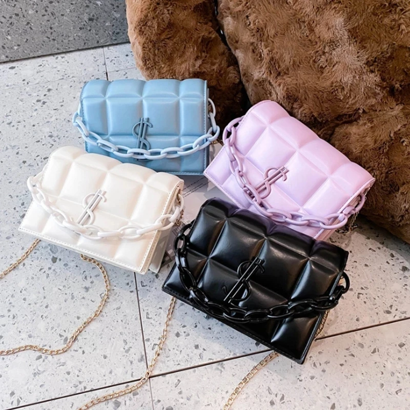 

Luxury PU Leather Flap Bags Square Crossbody Bag Women Brand Designer Handbags Lady Travel Shoulder Messenger Bag