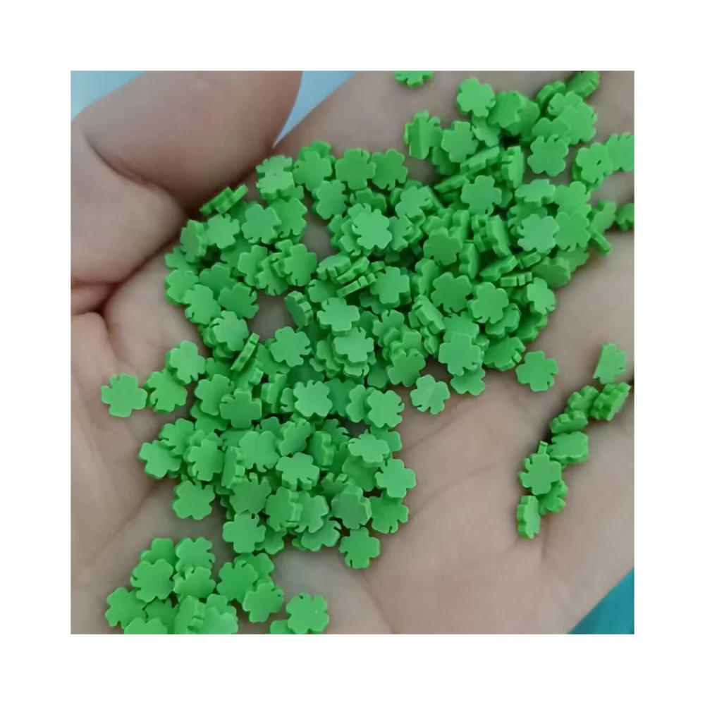 Green Four Leaf Clover Polymer Slices Clay Sprinkles for Crafts Making DIY Slime Filling Accessories Nail Art Decoration