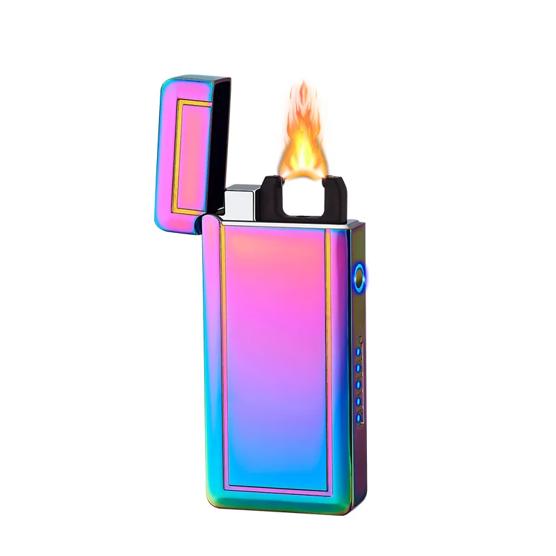 

Electric Double Arc Lighter USB Plasma Rechargeable Lighter with LED Battery Indicator ,Can Igniter Cigar, Purple,black,blue ,or customized color