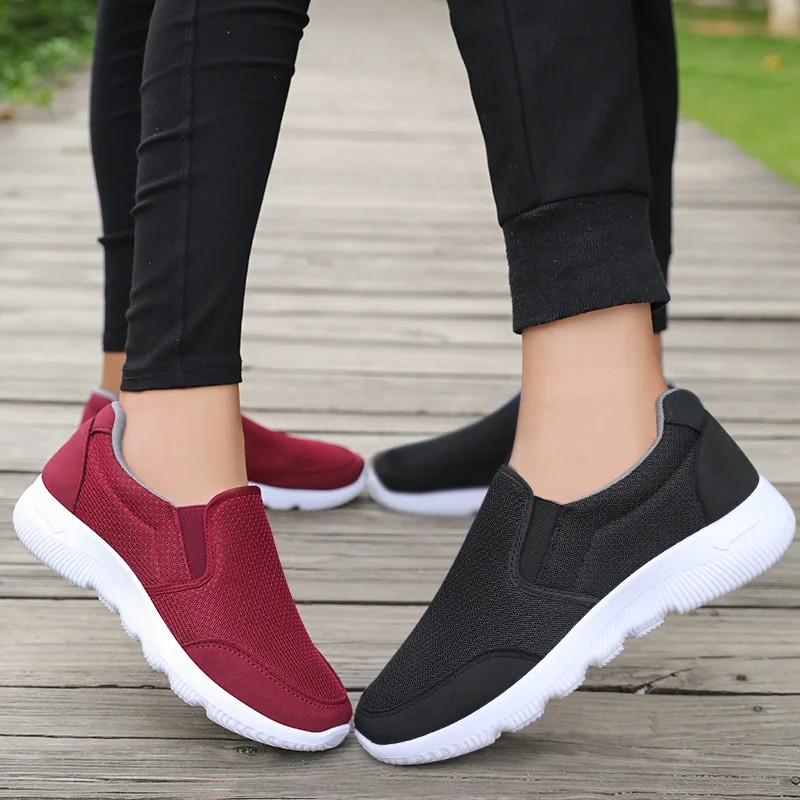 

New autumn leisure breathable lazy shoes non-slip sports shoes one-step running women sneakers shoes, Black