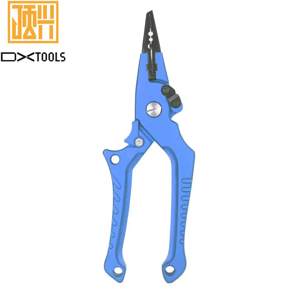 

2020 Amazon Hot Sale Fishing Tools Scissors Accessories Hook Remover With Self-Lock Crap Aluminum Fishing Pliers For Catching, Red/blue/black