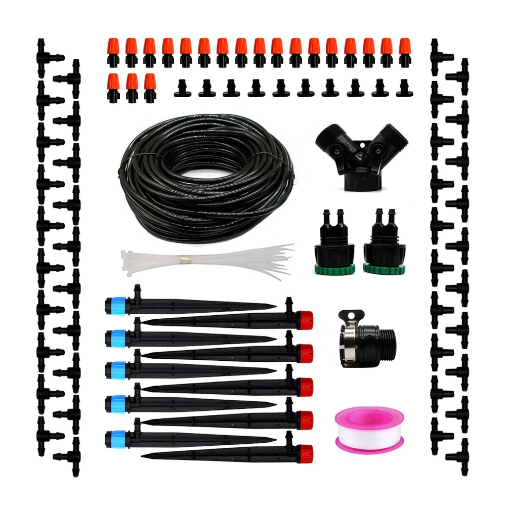 

automatic garden sprinkler drip irrigation kit Irrigation System for Garden Lawn Agricultural Farmland, Black