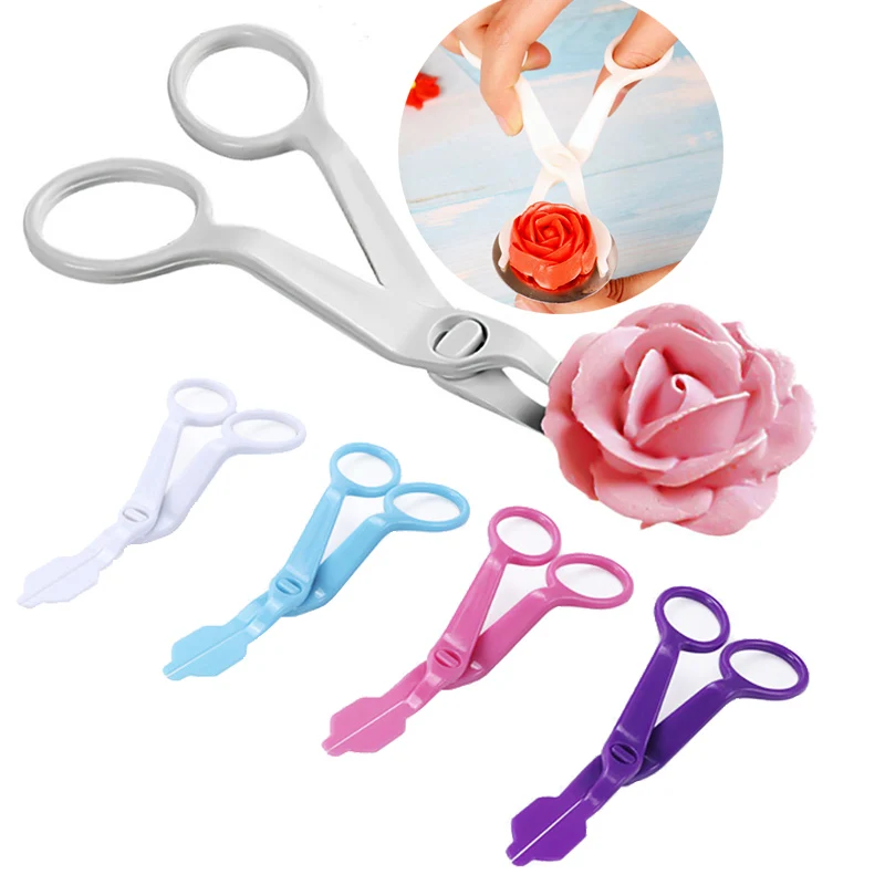 

Cream Roses White plastic decorating scissors for piping cream flowers cake pastry transfer toolHot sale products, Customized color