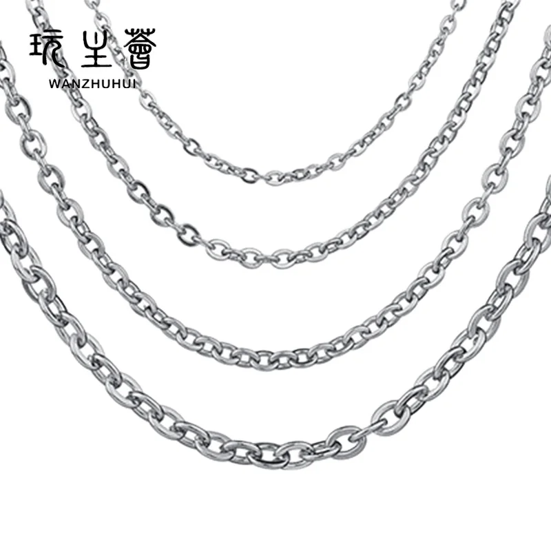 

1.2/1.6/2/2.4/3mm wholesale metal 18k gold stainless steel long O chain necklace jewelry for women men 45cm/50cm/70cm