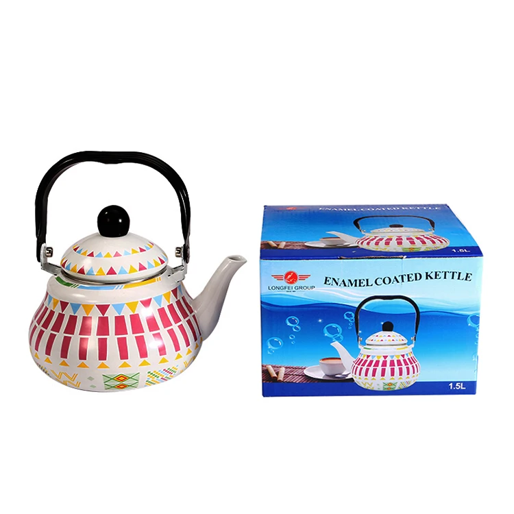 

Enamel Kettle Pot Sets Enamel Teapot Utensil Enamel Kettle wholesale, Blue/white/yellow