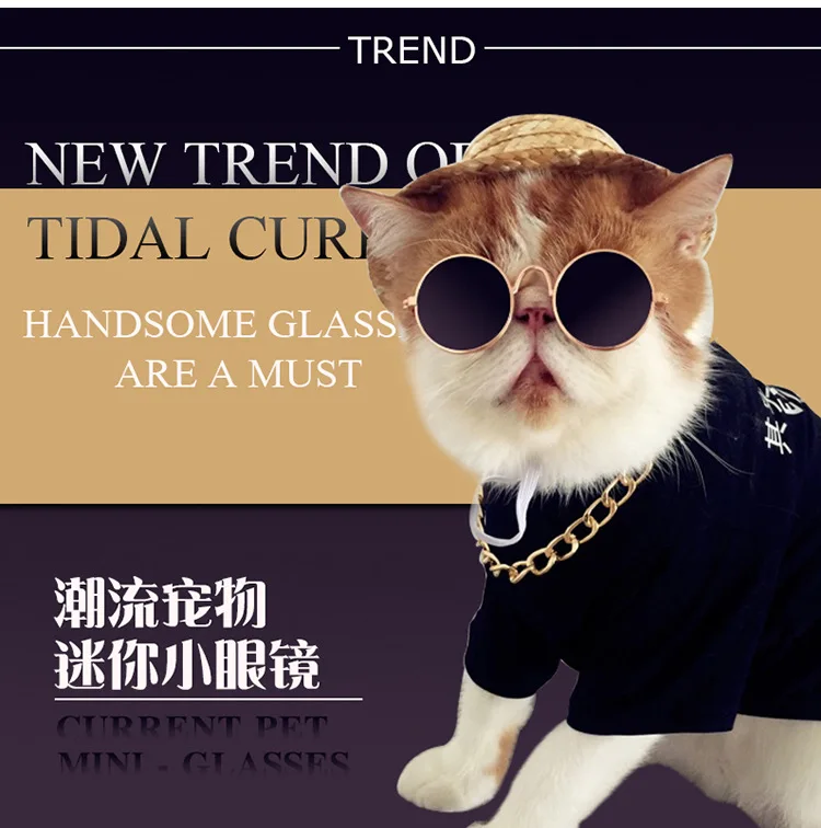 

Wholesale Cool Photo Props Funny Cute Pet Accessories Pet Cat Eye Sunglasses Dog Glasses