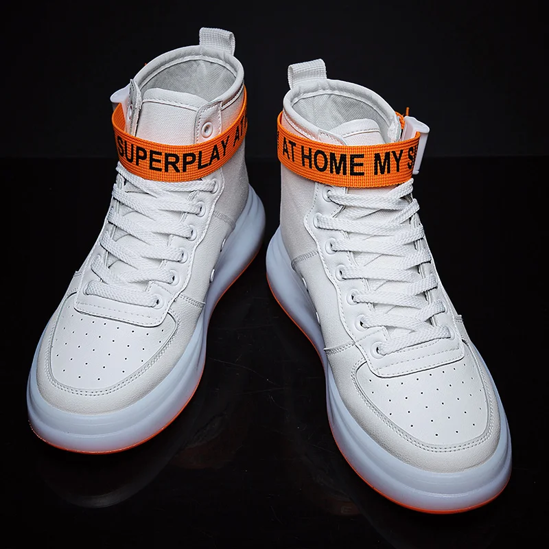 

Professional Fashion Breathable High Top Men Sneakers Shoes Casual Athletic Shoes Lightweight, Black+orange+green
