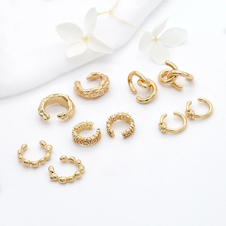 

Multi Design 14K Gold Plated Ear Cuff Earrings