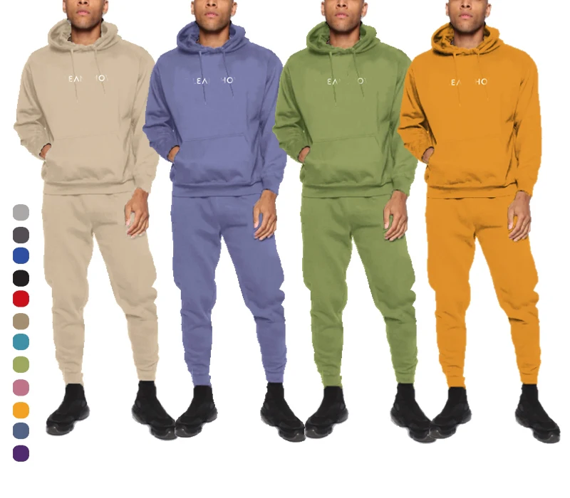 

2021 apparel stock high quality tracksuit mens Sports Cotton Sweatsuit Tracksuit stylish men set