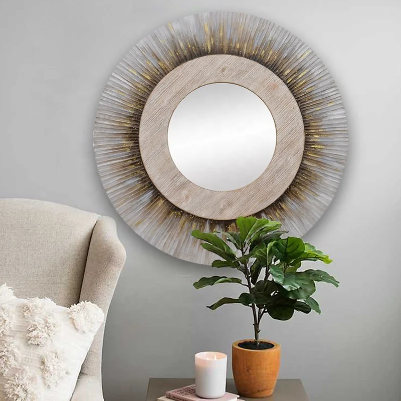 摘要圈木质墙面装饰手绘木质镜框客厅卧室